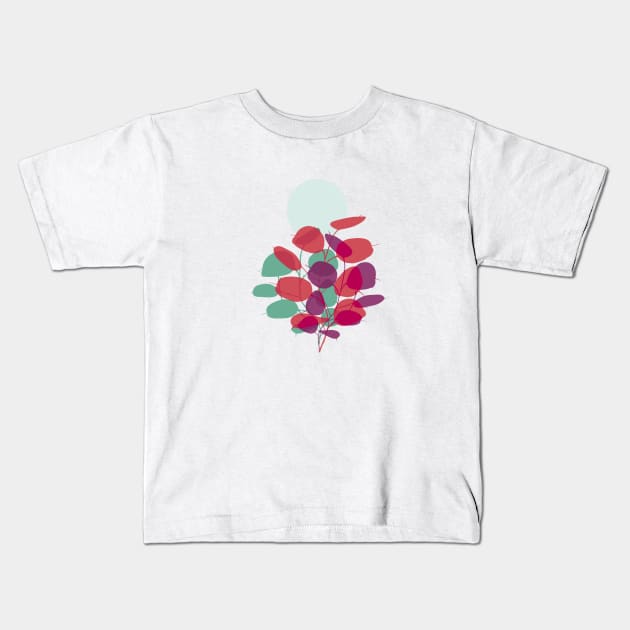 Lunaria leaves (purple) Kids T-Shirt by BessoChicca